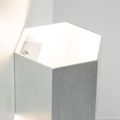Aluminium wandlamp 6-hoek up+down><noscript><img width=