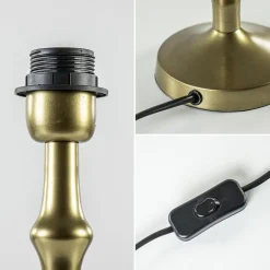 Antiek bronzen lampvoet Semut exclusief kap><noscript><img width=