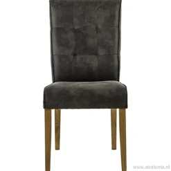 Antraciet stoffen eetkamerstoel>Straluma Outlet