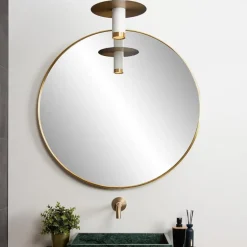 Badkamer hanglamp GU10 spot cilinder wit/brons><noscript><img width=