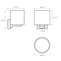 Badkamerwandlamp zwart met opaal glazen kap><noscript><img width=