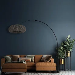 Bamboe kap rond 60x25 cm exclusief booglamp><noscript><img width=