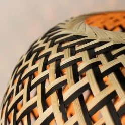 Bamboe tafellamp naturel met zwart><noscript><img width=