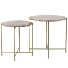 Bijzettafel Delon set van 2 marrmer roze/goud>Straluma Discount