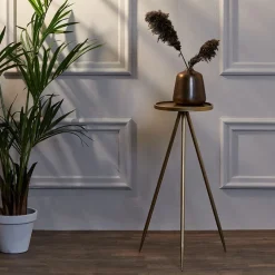 Bijzettafel Envira antiek goud Ø30x80.5 cm><noscript><img width=