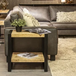 Bijzettafel 2-laags mango hout naturel><noscript><img width=