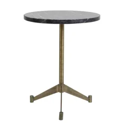 Bijzettafel Lomelo zwart marmer met antiek brons>Straluma Clearance