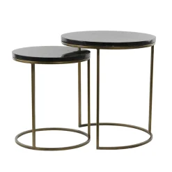 Bijzettafel Sobrina set van 2 zwart/antiek brons>Straluma Hot