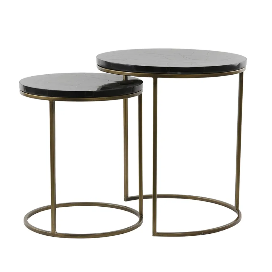 Bijzettafel Sobrina set van 2 zwart/antiek brons>Straluma Hot