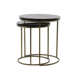 Bijzettafel Sobrina set van 2 zwart/antiek brons>Straluma Hot