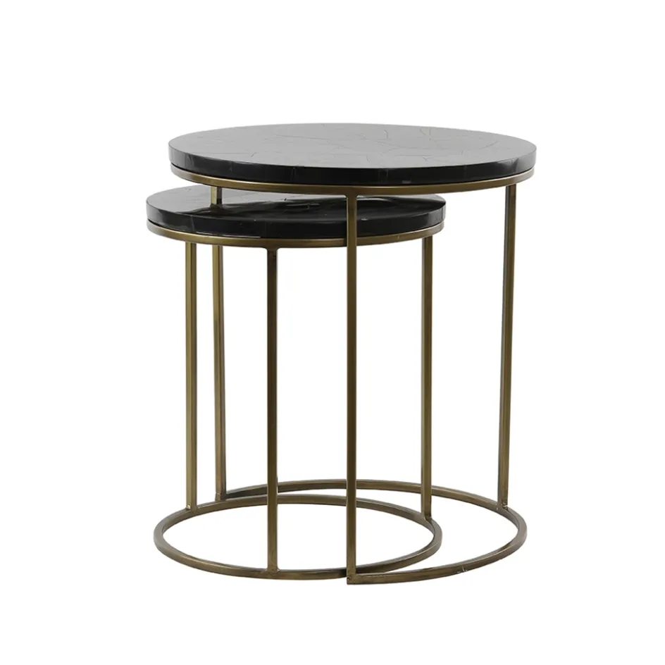 Bijzettafel Sobrina set van 2 zwart/antiek brons>Straluma Hot