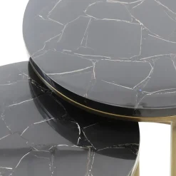 Bijzettafel Sobrina set van 2 zwart/antiek brons><noscript><img width=