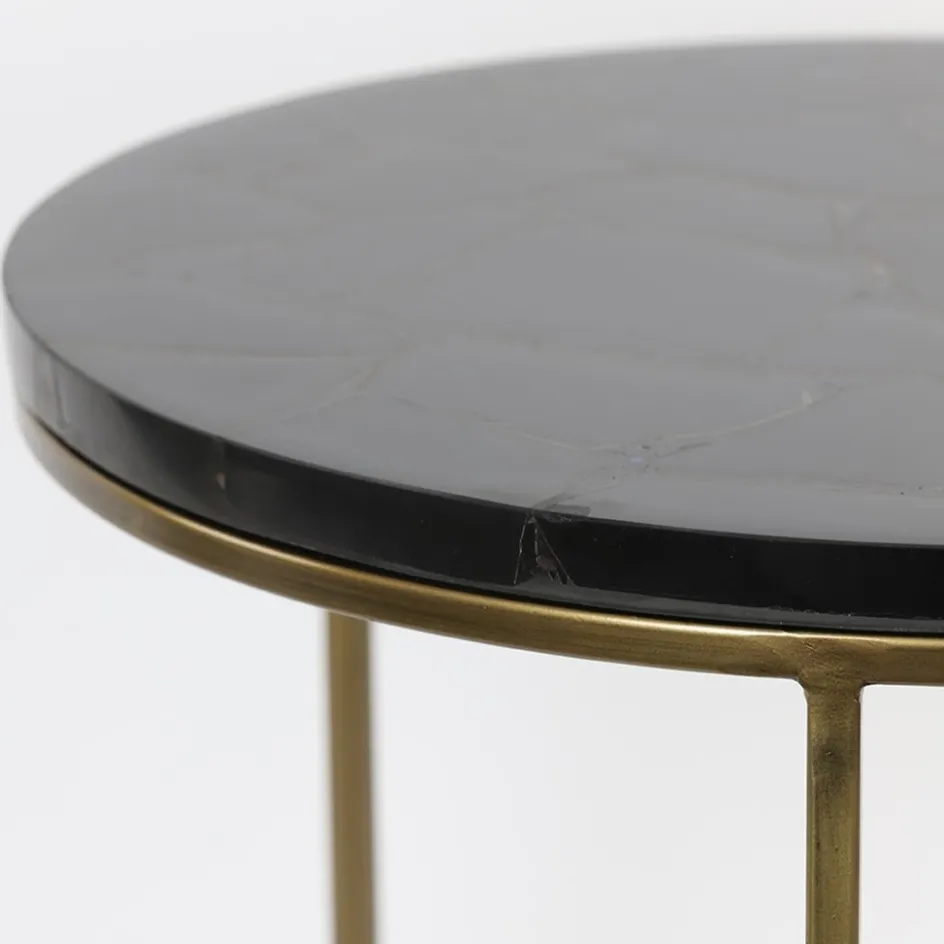 Bijzettafel Sobrina set van 2 zwart/antiek brons>Straluma Hot