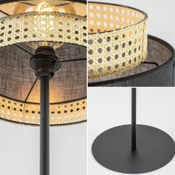 Boho vloerlamp mat zwart met webbing><noscript><img width=