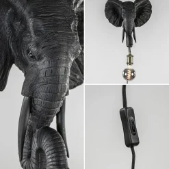 Botanische wandlamp Elephant mat zwart><noscript><img width=