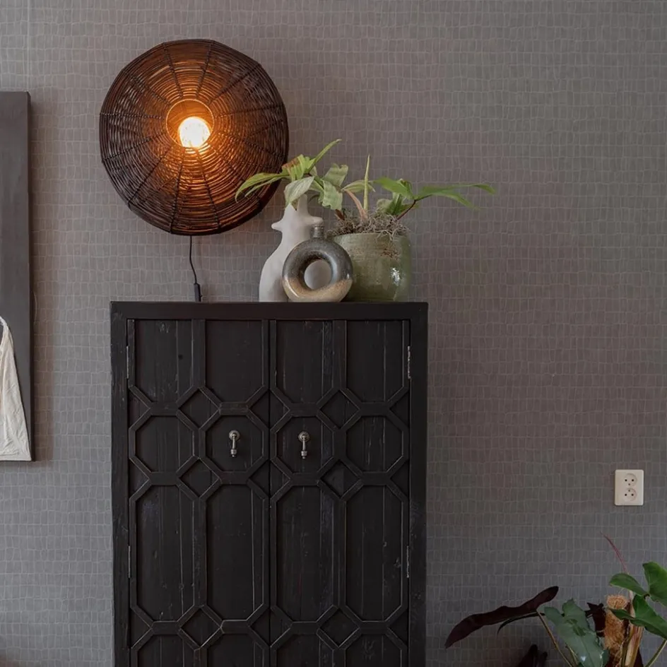 Botanische wandlamp Mataka donker bruin rotan L&L>Straluma Online