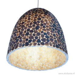 Bruin gouden hanglamp met capiz schelpen><noscript><img width=