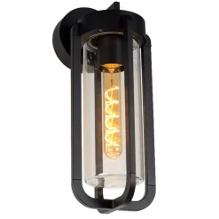 Buiten wandlamp zwart met helder glas IP65><noscript><img width=