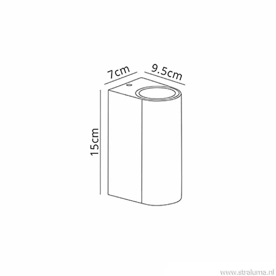Buitenlamp afgerond up+down antra. IP54>Straluma Outlet