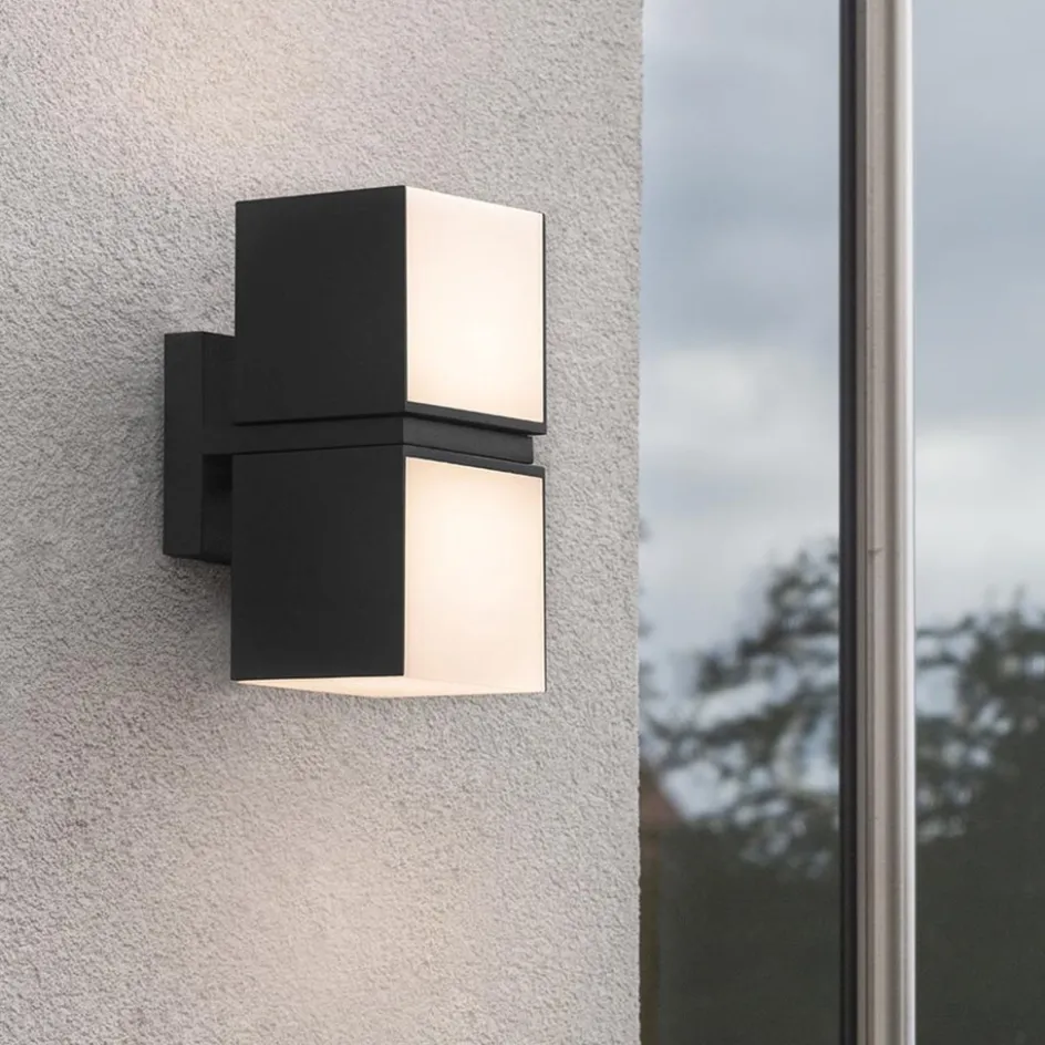 Buitenlamp Cuba double square zwart IP54>Straluma New