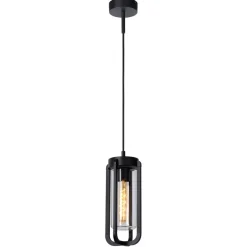 Buitenlamp hang zwart met glazen kap IP44>Straluma Sale