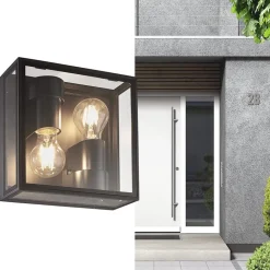 Buitenlamp lantaarn vierkant antraciet IP65><noscript><img width=