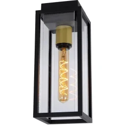 Buitenlamp plafond zwart met goud IP54>Straluma