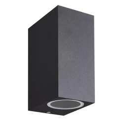 Buitenlamp rechthoek zwart up+down gu10 IP54>Straluma Online