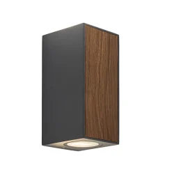 Buitenlamp up+down GU10 donker grijs/hout>Straluma Sale