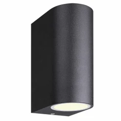 Buitenlamp up+down zwart afgerond IP54>Straluma Outlet