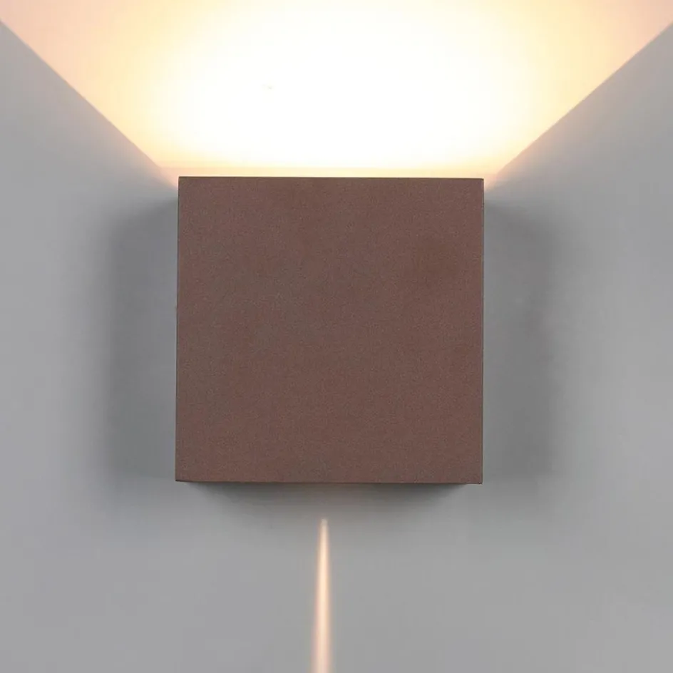 Buitenlamp wand bruin up+down IP54>Straluma Best