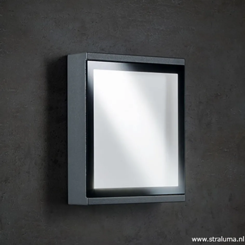 Buitenlamp wand rechthoek antraciet IP54>Straluma Clearance