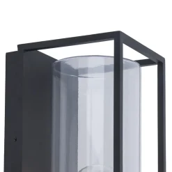 Buitenlantaarn rechthoek zwart/helder glas  IP44><noscript><img width=