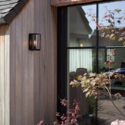 Buitenlantaarn rechthoek zwart/helder glas  IP44><noscript><img width=