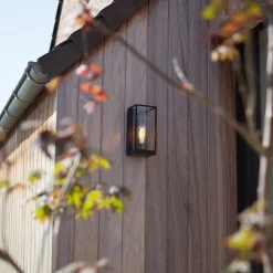 Buitenlantaarn rechthoek zwart/helder glas  IP44><noscript><img width=