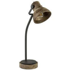 Bureaulamp Imbert mat zwart metaal met hout>Straluma Discount