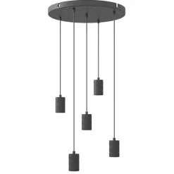 Calex 5-lichts retro pendels rond 50 cm zwart>Straluma Online