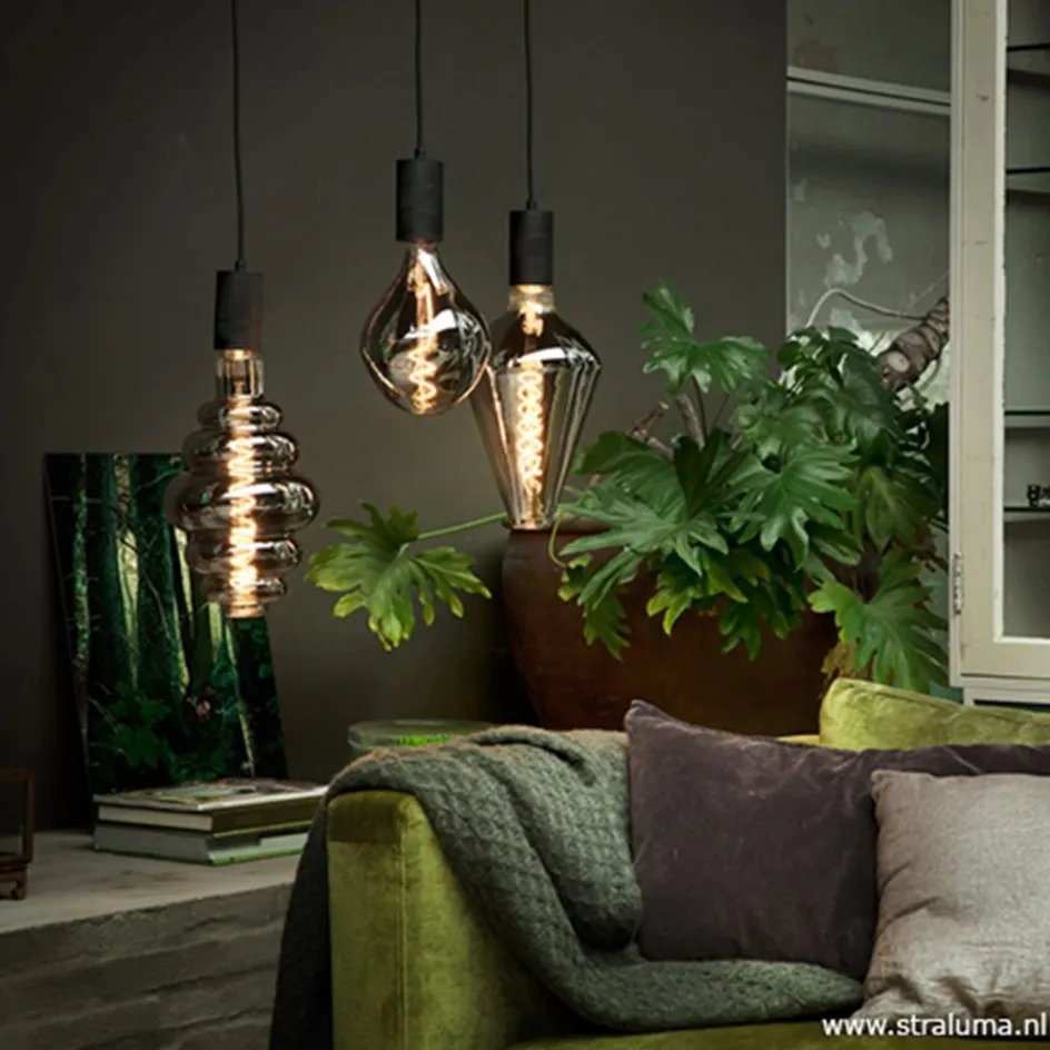 Calex Retro pendel 1.5m e27 zwart>Straluma Best