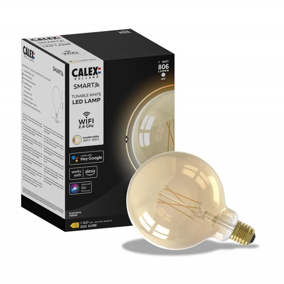 Calex Smart Home E27 Globe LED filament goud G125>Straluma Online