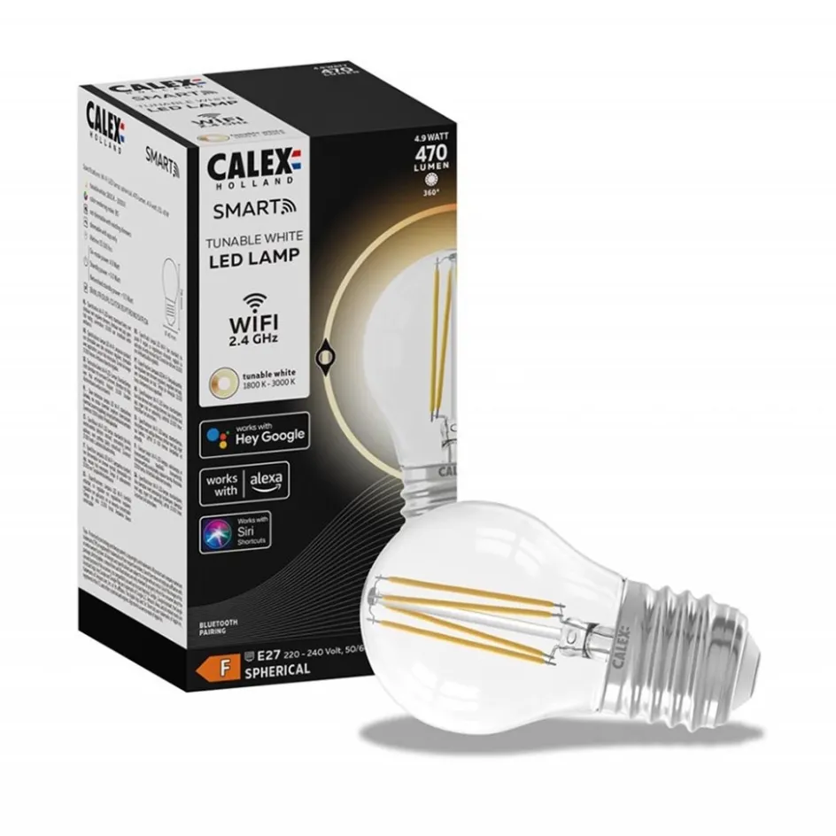 Calex Smart Home E27 LED filament helder kogellamp P45>Straluma Online