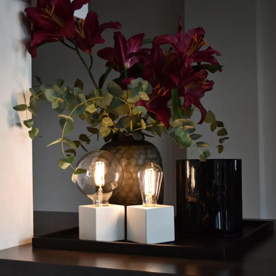 Calex tafelarmatuur kubus mat wit>Straluma Discount