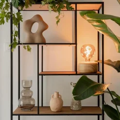 Calex tafellamp Wood FSC rond><noscript><img width=