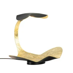 Chique design tafellamp LED zwart met goldleaf>Straluma Outlet