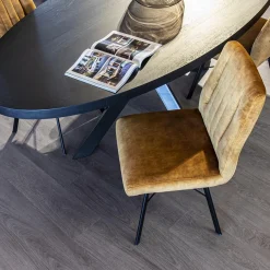 Chique eetkamerstoel velours goud><noscript><img width=