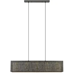 Chique hanglamp langwerpige balk 5-lichts zwart/goud>Straluma Online