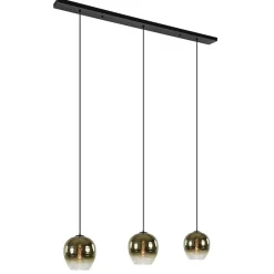 Chique hanglamp 3-lichts zwart met goud>Straluma Sale