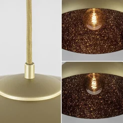Chique hanglamp mat goud met zwarte binnenzijde><noscript><img width=