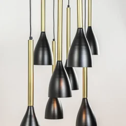 Chique 8-lichts hanglamp zwart met goud><noscript><img width=
