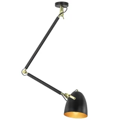 Chique plafondlamp zwart met goud verstelbaar>Straluma Discount