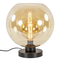 Chique tafellamp amber glazen bol 30 cm>Straluma Hot